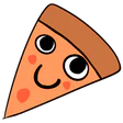 pizzap1Happy: the pizza-slice mascot smiling